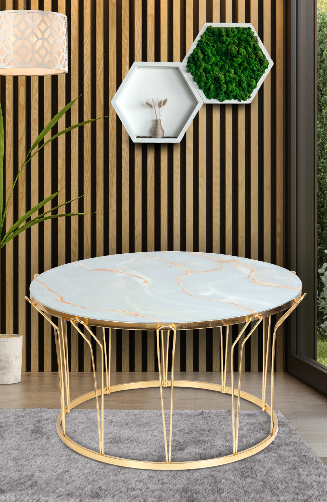 Ural Middle Coffee Table Round Gold 80 cm 