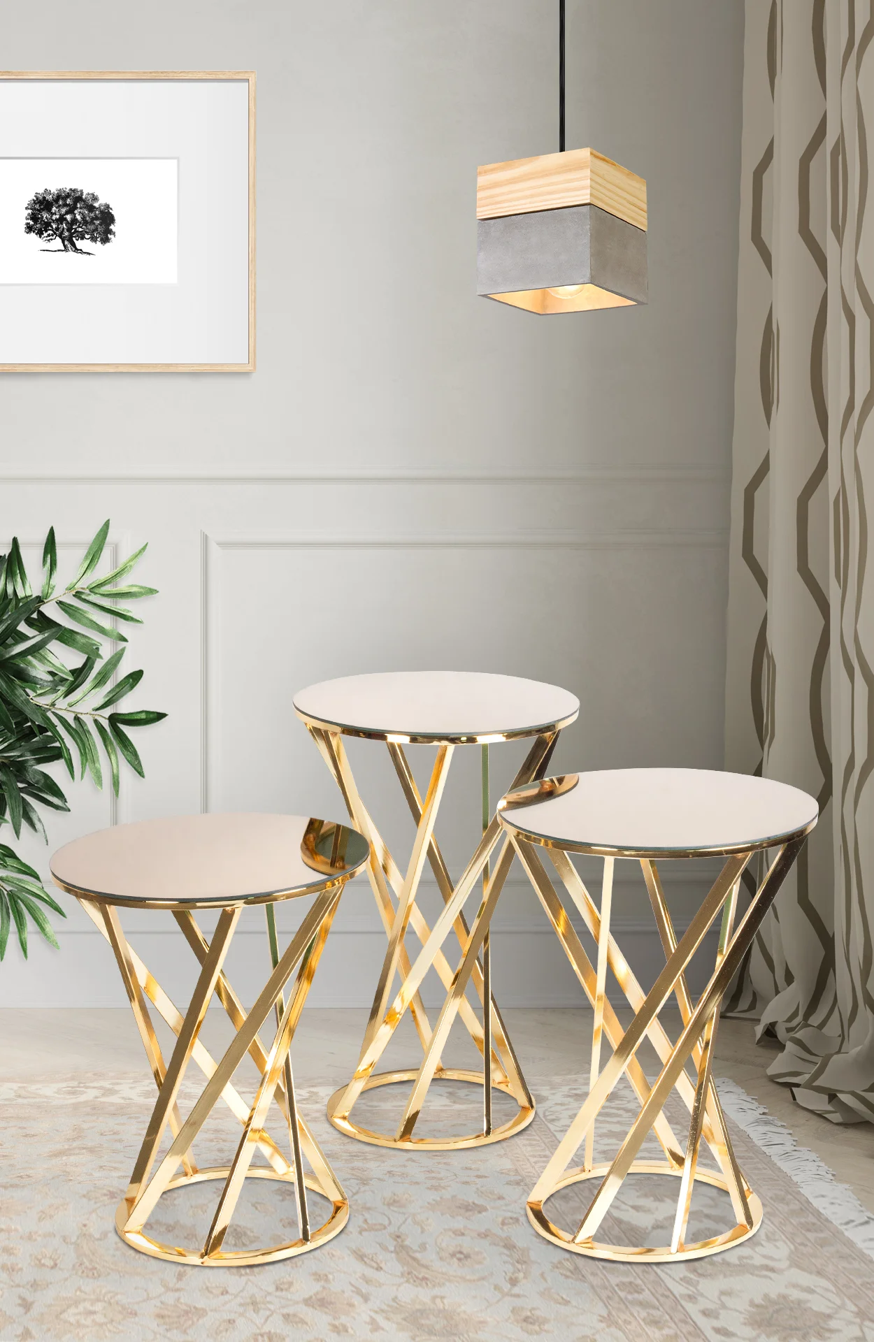 Mosvow Middle Coffee Table Round Gold 80 cm