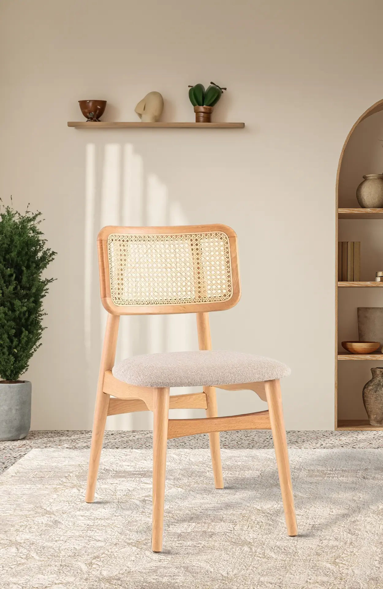 Vaxholm Hazeranlı Ahşap Sandalye Ağaç Sandalye Gürgen İskelet İskandinav Tasarım