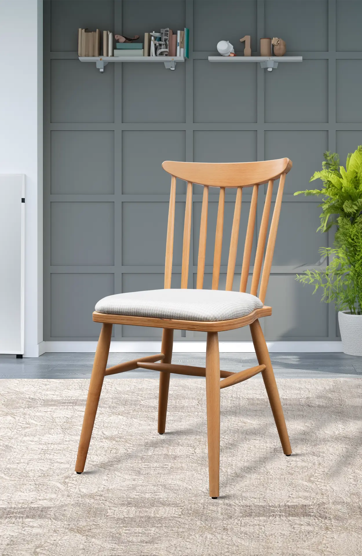 Visby Ahşap Sandalye Ağaç Sandalye Gürgen İskelet Minimal Tasarım Yemek Odası
