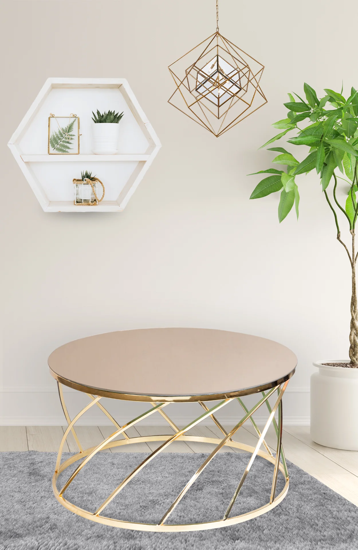 Volta Middle Coffee Table Round Gold 80 cm 